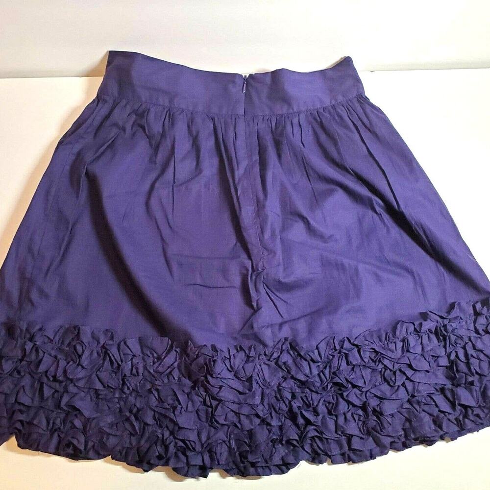 French Connection Blue Ruffled Skater Skirt Size 6 Lined Retro Clueless Chic